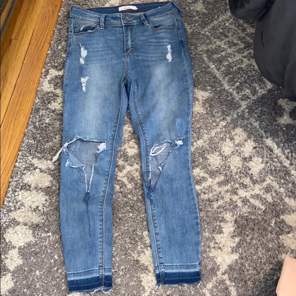 distressed jeans